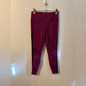 ASICS Burgundy and Black Leggings